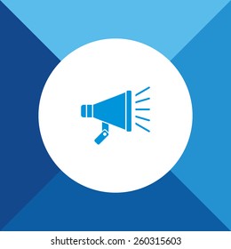 Announce Icon On Blue Background. Eps-10.