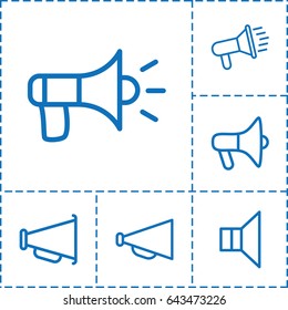 Announce icon. set of 6 announce outline icons such as