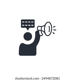 Anunciar icono. Vector.Trazo editable.signo de estilo lineal para utilizar Diseño web,logo.Ilustración de símbolo.