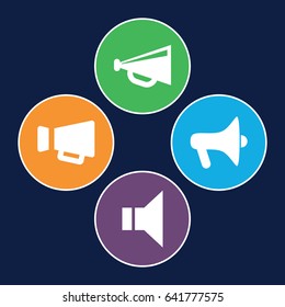 Announce icons set. set of 4 announce filled icons such as
