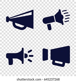 Announce icons set. set of 4 announce filled icons such as