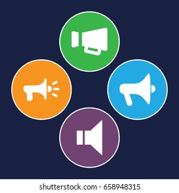 Announce icons set. set of 4 announce filled icons such as