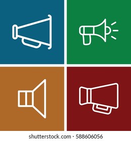 announce icons set. Set of 4 announce outline icons such as 