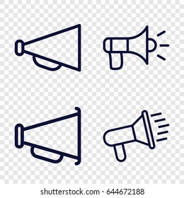 Announce icons set. set of 4 announce outline icons such as