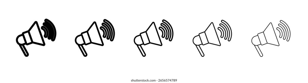 Anunciar en el icono del altavoz Esquema simple Ilustración aislada