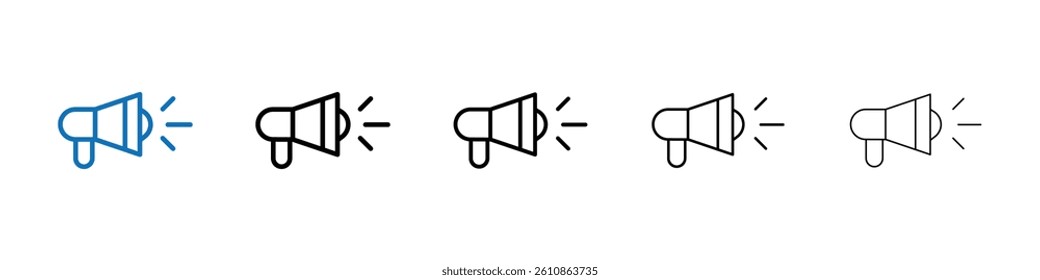announce in loudspeaker icon Outline vector logo for web ui