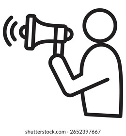 Anunciar en el icono del altavoz Ilustración vectorial signo aislado