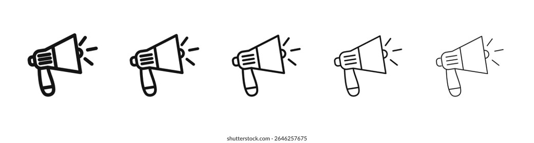 announce in loudspeaker icon vector outline set illustration sign
