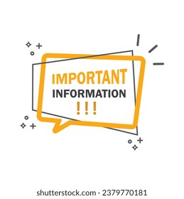 Announce message banner: important information.