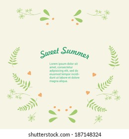 Announce poster. Vector template. Elegant template with ornamental floral composition. 