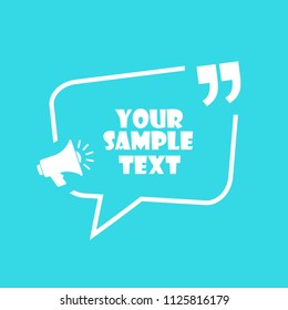 Announce text box vector poster illustration isolated on blue background