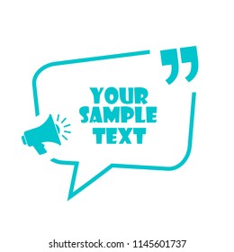 Announce text box vector template illustration isolated on white background