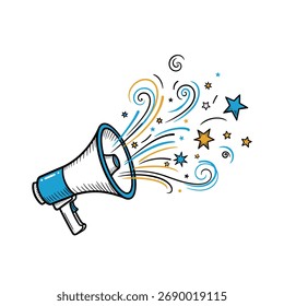 Announce your message with this dynamic megaphone design, perfect for marketing and promotions!