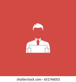 announced icon. sign design. red background