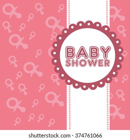 Announcement Baby shower card. Vector Illustration