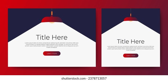 Announcement banner design with house light set. social media banner. Flyer marketing banner template for business. Vector 
