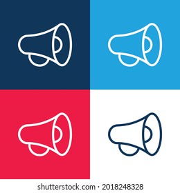 Announcement blue and red four color minimal icon set