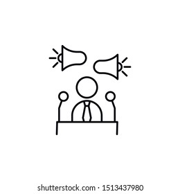 Announcement, business icon. Element of business icon. Thin line icon