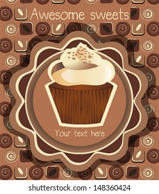 Announcement card with sweets