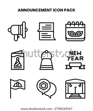 Announcement collection featuring Line icons for web and mobile.
