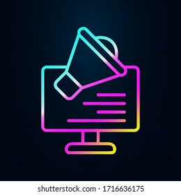 Anuncio, nolan de comunicación icono. Línea delgada simple, contorno vectorial de iconos de comunicación para ui y ux, sitio web o aplicación móvil