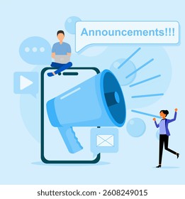 Announcement concept for bulletin boards, used as backgrounds, banners and landing pages. EPS 4