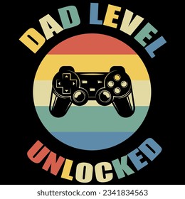 Announcement dad level unlocked t-shirt design