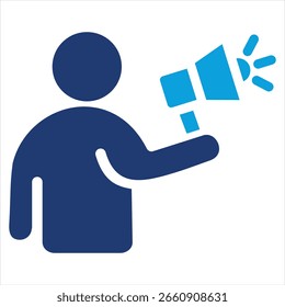 Ilustración vectorial plana azul del icono