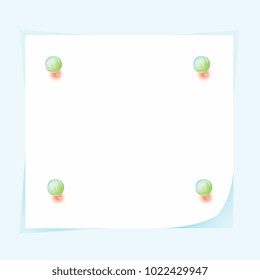 Announcement. Frame. Menu. Paper sheet. Piece of paper crushed by balls. Piece of paper crushed by balls