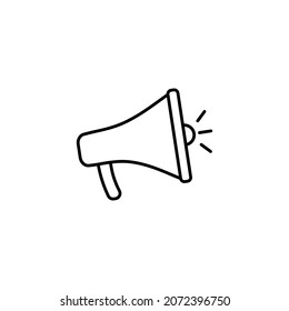 Announcement icon. Black filled vector illustration. Announcement symbol on white background. Can be used in web and mobile.