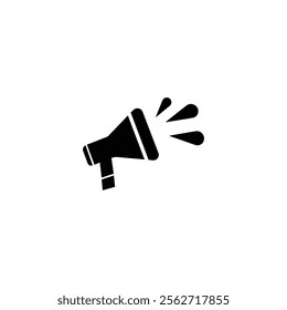 Announcement icon. Black filled vector illustration. Announcement symbol on white background. Can be used on web and mobile.