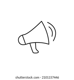 Announcement Icon  in black line style icon, style isolated on white background