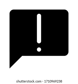 Announcement icon. Exclamation mark icon with square flat style isolated on white background.