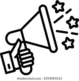 Announcement Icon Line Vector Illustration