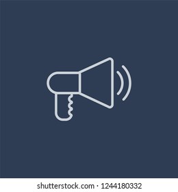 Announcement icon. Announcement linear design concept from Communication collection. Simple element vector illustration on dark blue background.