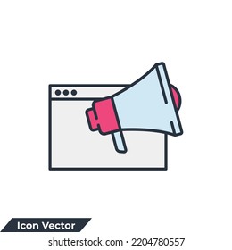 ilustración vectorial del icono de anuncio. plantilla de símbolo de contenido de noticias para colección de diseño gráfico y web