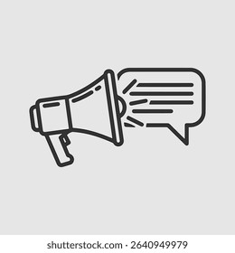 Announcement icon megaphone and speech bubble