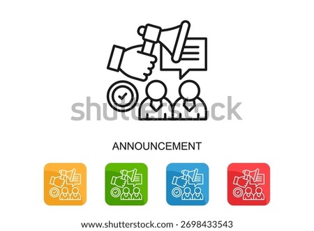Announcement Icon Multi Color Vector Illustration