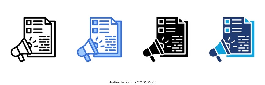 Announcement icon Multi Style Vector Illustration