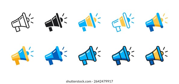 Announcement icon for notifications, promotions, public alerts, marketing messages, business communication, and event updates in a modern vector style.