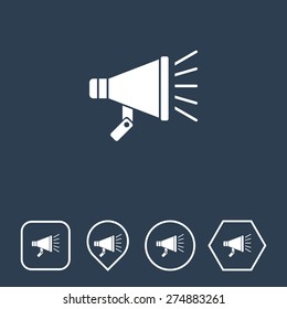 Announcement Icon on Flat UI Colors with Different Shapes. Eps-10.