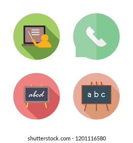 announcement icon set. vector set about blackboard and speech bubble icons set.