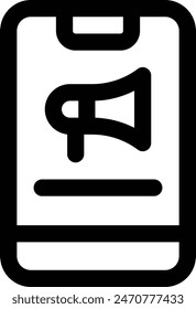 icono de anuncio. Diseño De Estilo Lineal Delgado Aislado Sobre Fondo Blanco