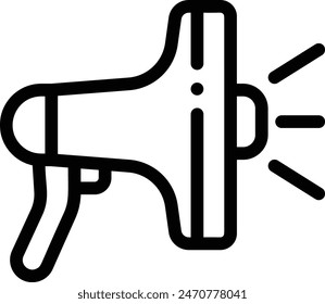 icono de anuncio. Diseño De Estilo Lineal Delgado Aislado Sobre Fondo Blanco