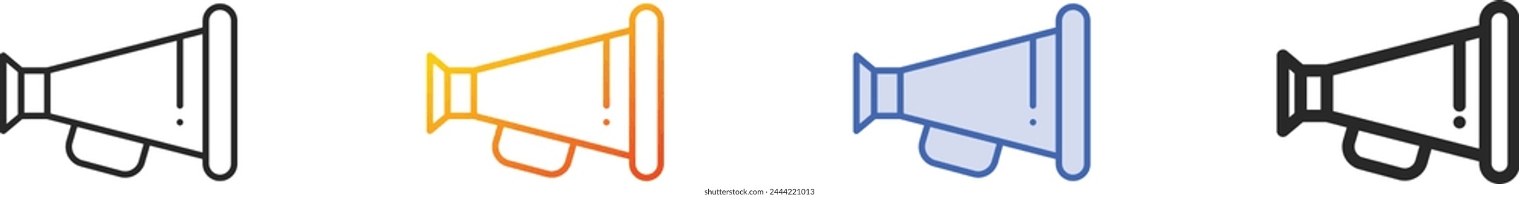 announcement icon.Thin Linear, Gradient, Blue Stroke and bold Style Design Isolated On White Background