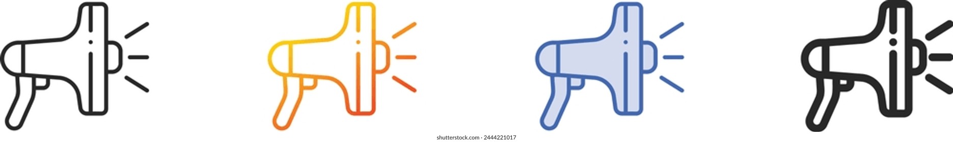 announcement icon.Thin Linear, Gradient, Blue Stroke and bold Style Design Isolated On White Background