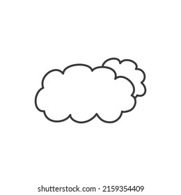 Announcement information cloud, hand drawn dialogue or conversation sign isolated thin line icon. Vector abstract cloud for notes, talk chat doodle, dialog communication sign, chatting memo tag
