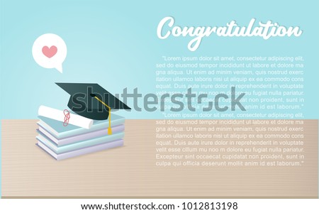 announcement invitation graduation ceremony graduation cap stock