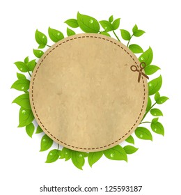Announcement Ã?Â�Ã?Â¡oupon With Leaves With Gradient Mesh, Isolated On White Background, Vector Illustration