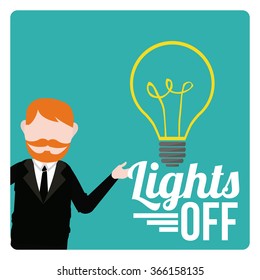announcement lights off, blue  background